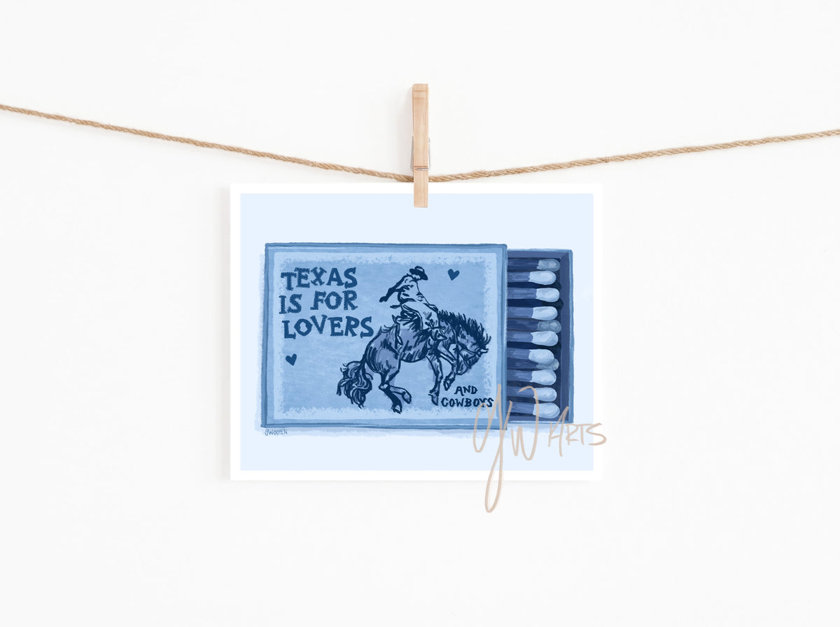 Texas is for Lovers Blue Matchbox