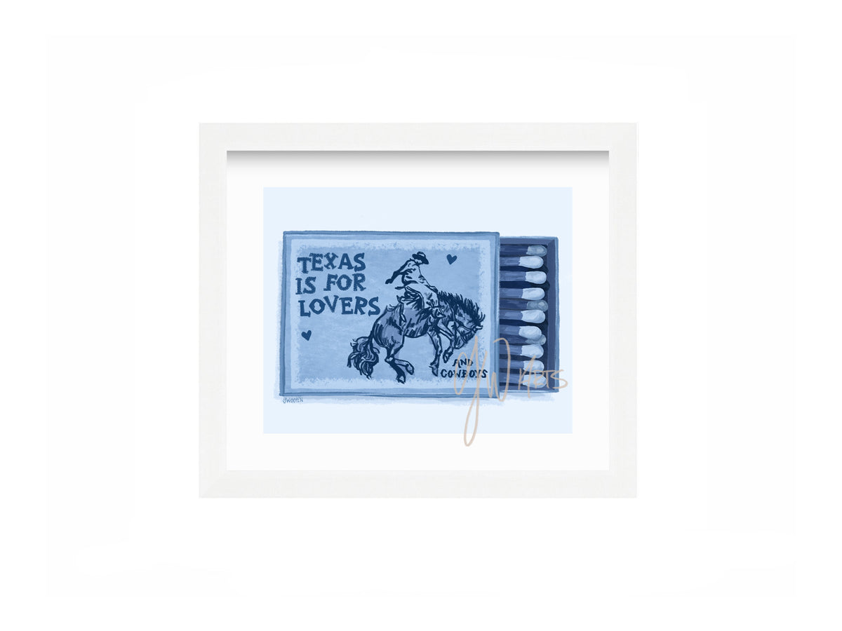Framed Texas is for Lovers Blue Match Box