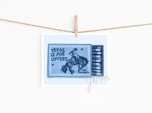 Texas is for Lovers Blue Matchbox